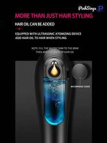 PinkSings 3-In-1 Rechargeable Wireless Nano Mist Straightening Brush, Easy Curling, Includes Hair Oil Care, Instant Heating - White - View 8