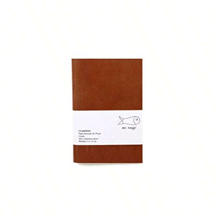 mr. rouge - Set de 3 libretas de bolsillo portada de cuero diario de viaje sketchbook cosido. HECHO A MANO. PIEL CLARO - PIEL CLARA - Ver 1