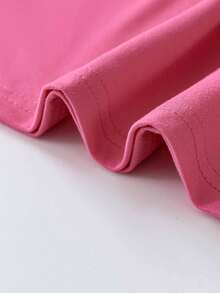 Áo thun nữ tay ngắn cổ tròn in hình mèo hoạt hình dễ thương, kiểu dáng thường ngày, thích hợp mặc mùa hè. - Màu Hồng Tươi - Xem 6