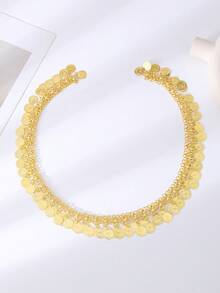 1pc Luxury Elegant Women's Adjustable Length Body Chain With Coin Pendant, Jewelry For Wedding, Party, Festival - Multicolor - View 3