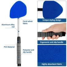 4pcs Car Window Cleaning Brush Set | 1pc Cleaning Brush + 3pcs Replacement Cloths, Retractable Super Soft Fiber Squeegee, Defogging, Universal, Auto Accessories, Car Cleaning Supplies - Cleaning Brush - View 8