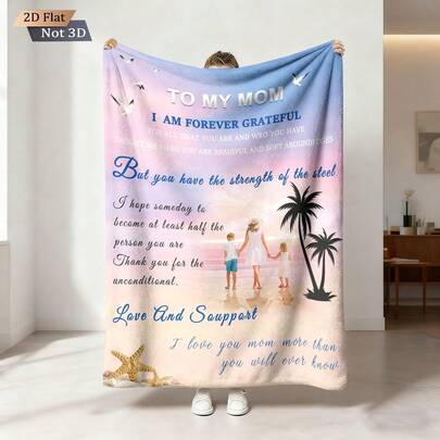 بطانية من الفليس مطبوع عليها حروف عيد الأم، بطانية ناعمة من الفلانيل للأريكة والغرفة والدراسة والسرير والمخيم والسفر، بطانية متعددة الاستخدامات، مناسبة لجميع المواسم، هدية رائعة للبنات والأولاد وديكور الغرفة