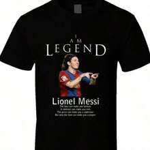 Lionels Messis Collection Soccer T-Shirt Size Small Black Goat Champ Bollon D'Or - White - View 1