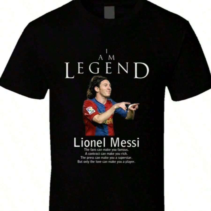 Lionels Messis Collection Soccer T-Shirt Size Small Black Goat Champ Bollon D'Or - White - View 1