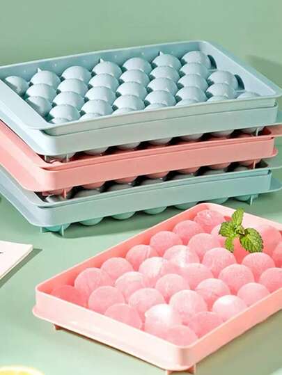 Creative DIY Ice Cube Mold, Round Ball Ice Tray With Lid, Household Ice Maker, Viral Ice Cube Mold