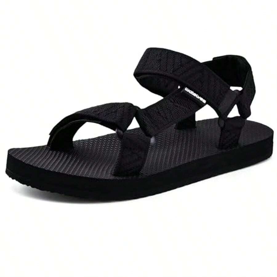 Womens-Sport-Sandals Hiking Sandals With-Arch-Support Webbing-Outdoor-Beach-Water-Sandals For Travel-Walking-Trekking-Camping - VBlack - View 1