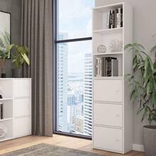 Miroytengo Prateleira baixa Plea, armário de armazenamento em melamina, moderno, 42x92x29 cm, versátil para sala de estar, sala de jantar, decoração de interiores, funcional para espaços pequenos, kit de montagem, instruções e parafusos incluídos.. - Branco - Ver 6