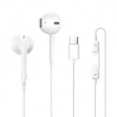 高品质Type-C数字解码有线耳机 | 入耳式耳机，适用于智能手机、游戏、降噪、强劲低音、立体声通话，男女皆宜，可作为礼物赠送，兼容 15、16 Pro Max、A55 FE及大多数Type-C设备