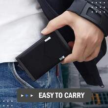 Pop-Up ID Card RFID Wallet, Compact Aluminum Metal Protective Case, Smart Quick Release Storage Pouch, Unisex - Multicolor - View 7