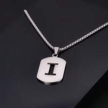 1件时尚简约不锈钢镂空26字母项链，嘻哈风格，奢华浪漫沉稳气质，休闲个性设计，百搭，适合任何场合 - 鋼色 - 查看 10