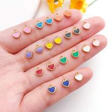 3个心形珐琅吊坠 不锈钢珐琅心形吊坠 迷你心形情人节吊坠 带环 DIY饰品制作手链 - 愛心 - 查看 3