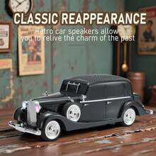 Dazone Dual 2-In Portable Bluetooth Party Speaker, Wireless Vintage 1934s Style Car Model Bluetooth Speaker, Portable Wireless Audio With TWS, USB/TF/FM/AUX, TYPE-C Charging For Camping, Home Decor & Parties - View 7