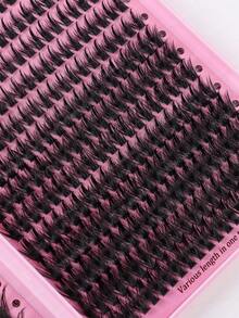 CMAYOME 384/512/544片单根假睫毛，DIY睫毛嫁接，轻盈柔软簇状假睫毛，适合日常佩戴，自然精致，Y2K风格，适合婚礼、音乐节、日常佩戴，可重复使用 - 粉色 - 查看 9