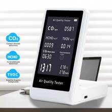 Vertica LAir Quality Monitor, Professional Portable Detector, Accurately Measures CO2, TVOC, HCHO, Humidity, PM2.5 And Temperature, Suitable For Homes, Offices, Plants And Pets - White - View 1