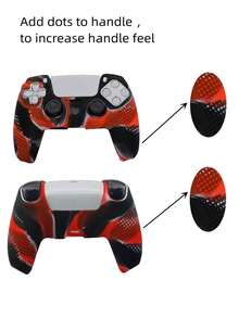 1 Set 5 Controller Cover + 2 Pcs Soccer Pattern Joystick Caps, Camouflage Design, Anti-Slip, Anti-Sweat, Anti-Scratch, Anti-Dust, Enhance Gaming Experience - View 5