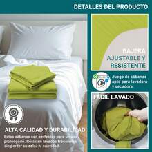 Ecommerc3 3-4 Piece Cotton Sheet Set, Fits Beds 80-200 Cm, Wide Variety Of Colors - Kacang pistasi - View 5