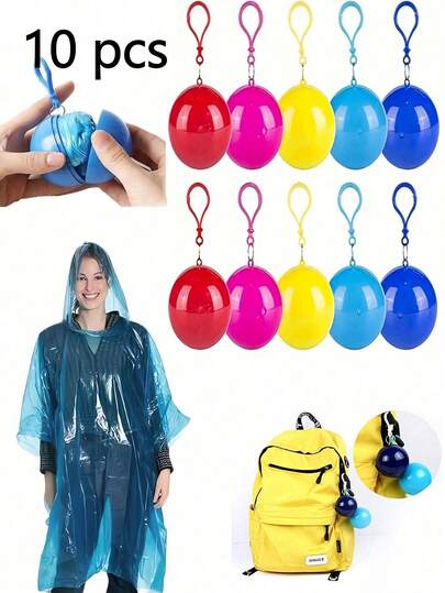 6/3/1 móc treo áo mưa dùng một lần, áo mưa khẩn cấp chống thấm nước di động, thích hợp cho cắm trại/leo núi/du lịch - Thiết kế dạng bóng nén, áo mưa nhựa nhẹ unisex, phụ kiện thể thao ngoài trời và đạp xe, vật dụng thiết yếu hàng ngày ở nhà và khi đi du lịch, quà tặng Ngày Valentine, thú cưng, lễ hội, trang trí tiệc, lựa chọn mùa xuân/hè, quà tặng phù dâu, trang trí phòng ngủ, bãi biển, du lịch, nam, nữ, ngày lễ