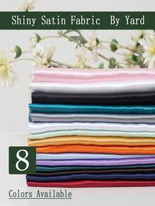 1 tấm vải satin trơn bóng, chất liệu mềm mại, mịn như lụa, thích hợp cho các dự án DIY đám cưới, rèm cửa, khăn trải bàn, quần áo. - nhiều màu - Xem 9