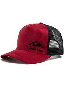 1pc Solid Mountain Print Baseball Cap, Polyester Trucker Hat, Versatile Daily Wear, Suitable Gift For Family, Friends, Boyfriend/Girlfriend, Christmas, Mother's Day, Father's Day, Teacher's Day, Birthday - Multicolor - View 7