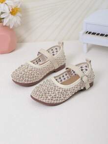 New Summer Sandals, Fashionable Shiny Princess Flat Shoes, Comfortable Soft Girls Shoes - Gold - View 1