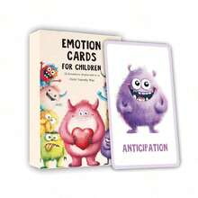 32PCS Cute Monster Emotion Cards, Animal Emotion Learning Mindfulness Cards, Family Gathering Interactive Board Games And Card Games - Multicolor - View 15