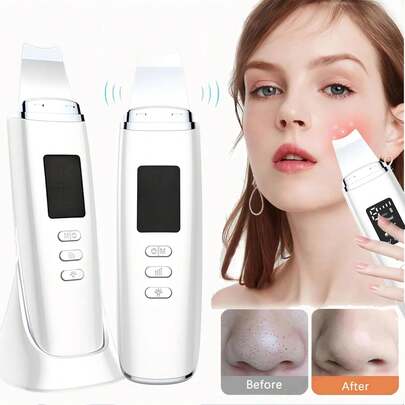 Ultrasonic Blackhead Remover, Skincare Electric Cleansing Device, Stainless Steel Vibrating Facial Cleanser, Beauty Tool, Face Wash Brush, Multi-Mode (Gentle/Daily/Deep Cleansing/Massage), Best Facial Cleansing Device For Women