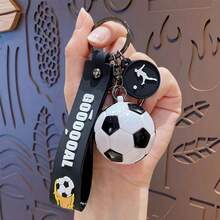 1pc Creative Cartoon World Cup Simulated Soccer Ball Keychain, Soccer Bag Pendant - Multicolor - View 3