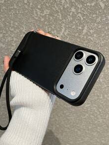 挂绳手机壳,皮革纹理手机壳,简约时尚,兼容/ - 黑色 - 查看 11