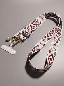 Minimalist Lanyard Gasket Rhombus Pattern Retro Pearl Lanyard Minimalist Fashion Halter Wide Shoulder Strap Long Detachable Phone Case Holder Spring Gift - Multicolor - View 11