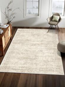 1pc Bohemian Style Brown Area Rug, Washable Non-Slip Faux Wool, 1160g/M² For Living Room Bedroom Kitchen Office Entryway - Brown - View 12