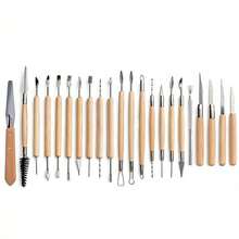 32件套陶瓷艺术工具套装，粘土雕塑雕刻造型DIY绘画画笔 - 陶藝工具22件套裝236g - 查看 5