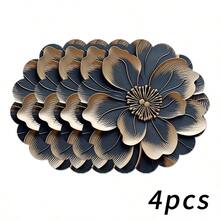 1/2/4/6/8/300pcs Luxury Round Placemats Set, Golden Peony Flower Pattern Design, Size 15*15 Inches/38*38cm, Multiple Patterns Available, Suitable For Dining And Home Decor - Multicolor - View 23