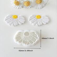 1pc Beautiful & Elegant Flower Shaped Polymer Clay Earring Mold, DIY Jewelry Pendant Shaping Cutting Mold Tool - White - View 2