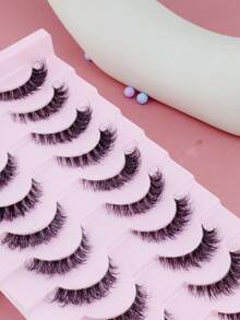10 Paar Russische kurze unordentliche 5D Mehrschicht-Unsichtbare Verwischte Natürlich Aussehende Falsche Wimpern, Komfortable Weiche Realistische Wimpern für den täglichen Gebrauch & Partys - Übersicht 5