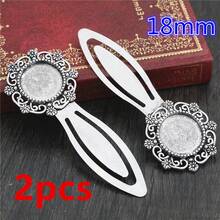 2 chiếc đế trống 18/20mm dùng làm bookmark, gắn đá cabochon, khay đựng phụ kiện làm trang sức DIY. - Đánh dấu trang cơ sở - Xem 8