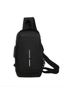Bolso de pecho para hombre de gran capacidad, bolso diagonal con un solo hombro con candado con contraseña y antirrobo, mochila pequeña casual deportiva para hombre, bolso de motocicleta, bolso impermeable y resistente a la moda para hombre, adecuado para adolescentes, deportes casuales de verano al aire libre o viajes, regalo de graduación o accesorios de decoración de cumpleaños - Multicolor - Ver 6