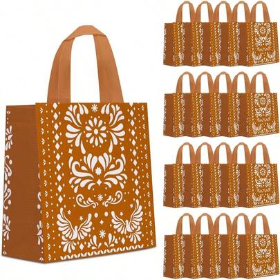 - 24 bolsas de regalo de mexicana con asa, suministros de de Cielito Lindo, reutilizables, bolsas de regalo no tejidas para fiestas de cumpleaos para nios y nias