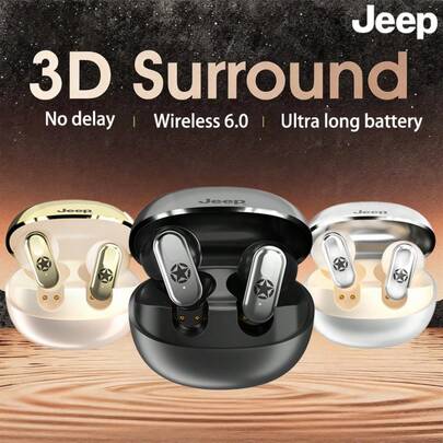  Jeep Mini TWS Earphones Sport Wireless Earbuds Wireless Stereo In-Ear Noise-Canceling Headset Extra Long Battery Life Headphones Universal Fit For Men And Women Latest Model Laptop Pad Mobile Phone Exercise Compact And Portable