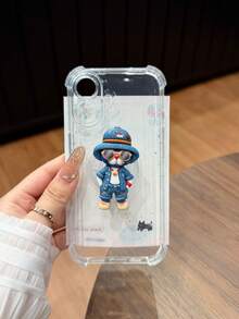 1pc Minimalist Cute Macaron Cat Holder Transparent Drop-Resistant/Anti-Drop Phone Case Compatible With Iphone 17/17 Air/17 Pro/17 Pro Max/16 Pro Max/16/16 Pro/16 Plus/15/15 Pro Max/15 Pro/11/12/13/14 Pro Max/11 Pro/11 Pro Max/12 Pro/12 Pro Max/13 Pro/13 Pro Max/14 Pro/14 Pro Max, Elegant Creative Design - Multicolor - View 1