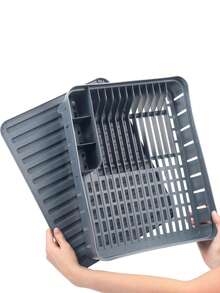 1 Pieza Escurridor y Estante Multifuncional, Escurridor de Platos Resistente a la Oxidación (Con Tabla de Drenaje), Ahorro de Espacio, Estante de Almacenamiento de Cocina, Escurridor de Platos Negro/Blanco (Adecuado para Encimeras de Cocina), Escurridor de Platos para Encimera de Cocina (Con Tabla de Drenaje), Escurridor de Platos de Metal, Escurridor de Cocina, Regalo Festivo Negro/Blanco Escurridor de Platos - Multicolor - Ver 8