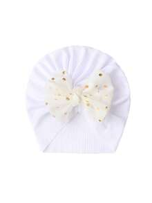 1pc Cute Ribbed Infant Bow Headband Hat, Suitable For Spring/Summer - Multicolor - View 8