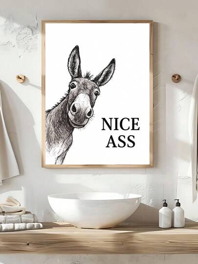 1 Tranh in chữ đẹp hiện đại, Poster hài hước phòng tắm, Tranh trang trí tường hình con lừa ngộ nghĩnh, Món quà lý tưởng cho bạn bè, Tranh trang trí phòng ngủ, Trang trí phòng khách, Trang trí văn phòng, Poster nhà vệ sinh, Trang trí phòng tắm, Tranh treo tường, Trang trí nhà cửa, Trang trí phòng, Tranh canvas treo tường, Poster, Tranh treo tường có khung, Khung tùy chọn