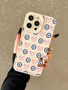 Heart-Shaped Painted Anti-Drop Soft Phone Case Compatible With IPhone 17/17 Pro, 16/15 XR/7/8, 16 Pro Max, 13/14/11/12 Pro Max, Galaxy, 10/9/Note 9/12C/Note 11 Pro/Note 8 Pro/9C/9A - Multicolor - View 3