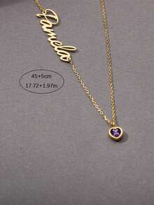 A Personalised Name Necklace With Birthstone, Gold Jewellery, Christmas Gift For Her, Sister's Birthday Present, Mother's Day Gift, Daughter's Gift - Yellow Gold - View 5