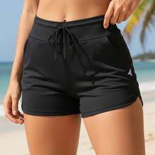 Acqua Bronze Set Of 2 Women's Adjustable Drawstring Shorts With Pockets, Versatile, Sporty, Double Waistband, Simple, Casual - 黑/紅 - 查看 6