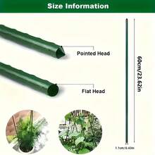 27pcs Multi-Function Metal Core Garden Support Stake Set, Includes Support Rods, A-Shaped Connectors, Connecting Tubes And Plastic-Coated Clips, Rust-Resistant Easy Installation, Suitable For Cucumber, Tomato, Beans And Other Climbing Vegetables - Garden Trellis - View 9
