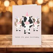 1 Pc Funny Cow Themed Birthday Greeting Card With Humorous Pun Joke Design For Animal Lovers Farm Enthusiasts Family Friends Couples Colleagues Perfect For Birthday Christmas Thanksgiving Wedding Parties Any Occasions Use As Christmas Card Birthday Card Invitation Card Thank You Card Gift Card With Matching Envelope - 多色的 - 查看 2