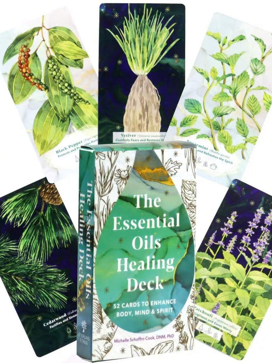 52 Cards Essential Oils Healing Oracle Cards, English Version, High-Quality Beginner Tarot Cards, Creative Birthday Gift For Friends - Multicolor - View 1