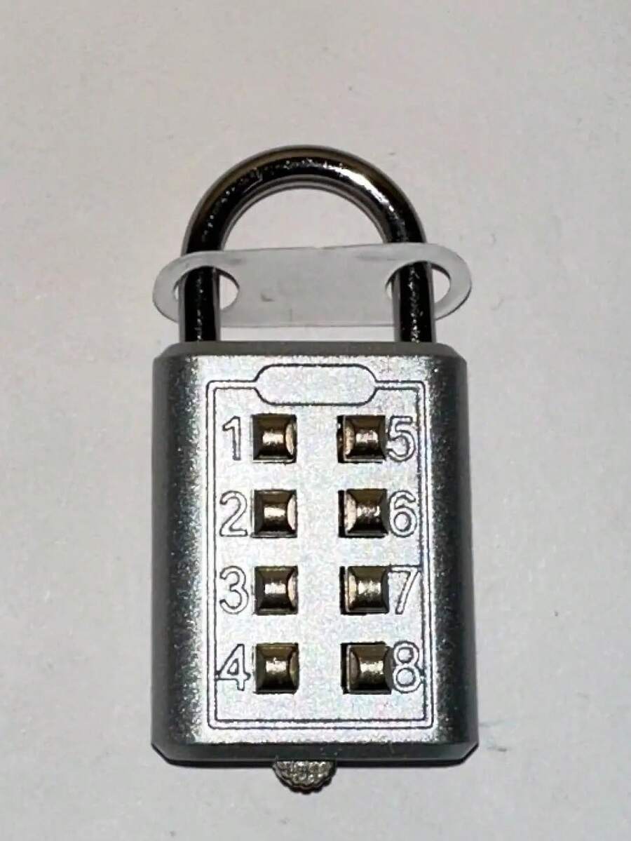 Small Portable Padlock, Combination Lock, 3-Digit Waterproof Outdoor Lock For Door, Suitcase, Bag, Cabinet, Window CNM7 - White - View 1
