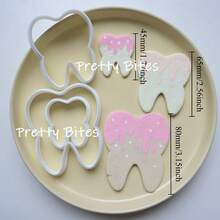 Molde de galletas con forma de pasta de dientes, molde de pastel de PLA con forma de diente, molde de galletas con forma de diente, herramientas de repostería y decoración para fondant - Blanco - Ver 8